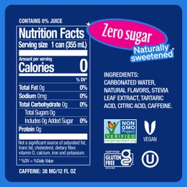 Zevia Zero Sugar Soda, Cherry Cola, 16 oz Cans (12-Pack) – Naturally Sweetened, Zero Calorie Sugar Free Soda - Non-GMO Project Verified, Gluten-Free, Vegan