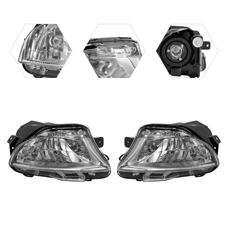 Fronimo Left+Right Clear Front Bumper Fog Light Lamp Compatible with