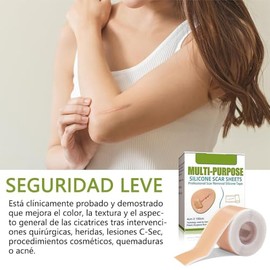 Cinta para eliminar cicatrices(rollo de 4cm x 1.5 m), eliminación de cicatrices de grado médico profesional, reutilizable, elimina cicatrices antiguas