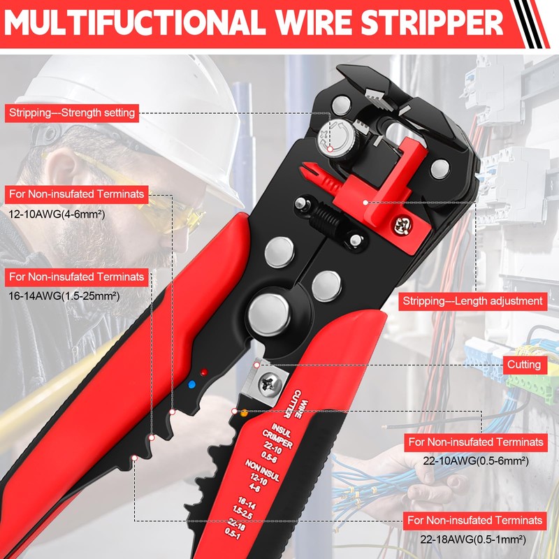 Wire Stripper and Crimping Tool and Wire Cutter, Wire Crimper,
