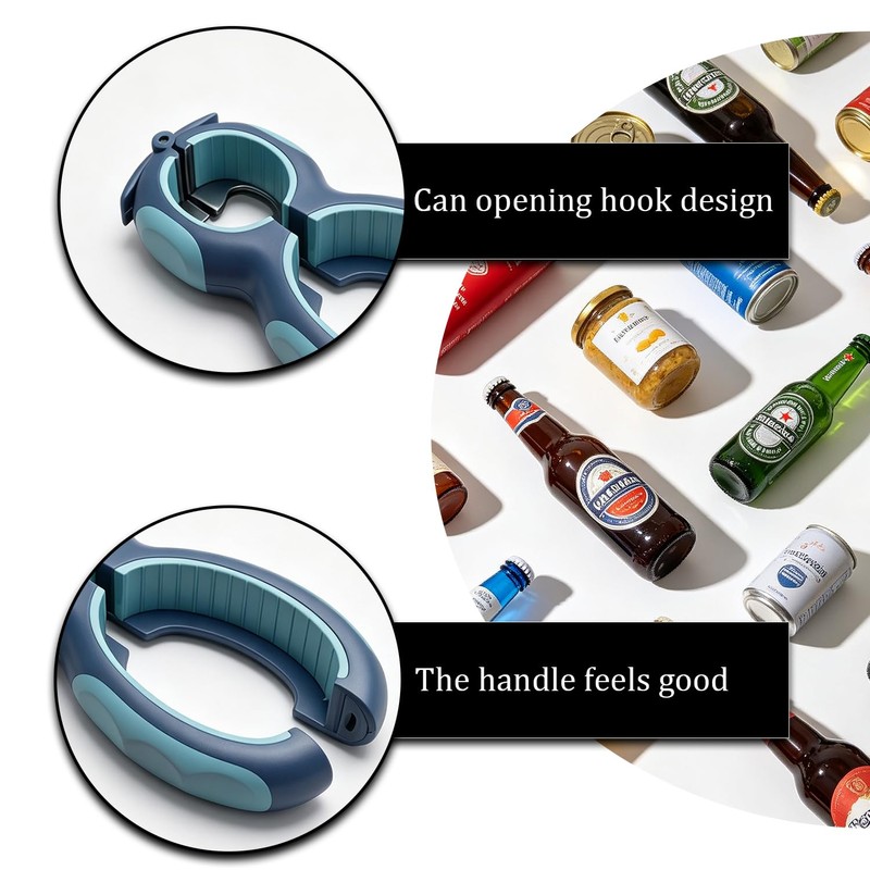 6 in 1 Multi Tool Bottle Opener for Seniors, Jar