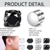 4 Pairs Magnetic Earrings, Stainless Steel Stud Earrings, Silver and