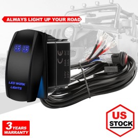 Lighting-likes 12V 40A LED Work Fog Light Bar Wiring Harness Kit ON/OFF Switch Relay Cable KIT
