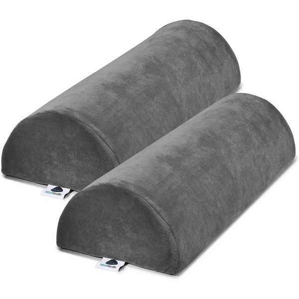 2 Pack Large Half Moon Bolster Pillow for Legs, Knees,