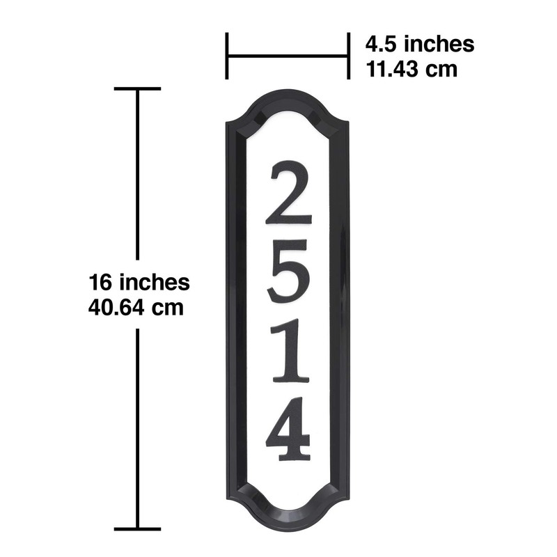 Whitehall Products Nite Bright Address Sign, 16" x 4.5", Black