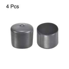 QUARKZMAN Pack of 4 Rubber Caps 2 1/16 Inch (52 mm) ID Vinyl Round End Cap Cover Screw Thread Protective Caps Dark Grey
