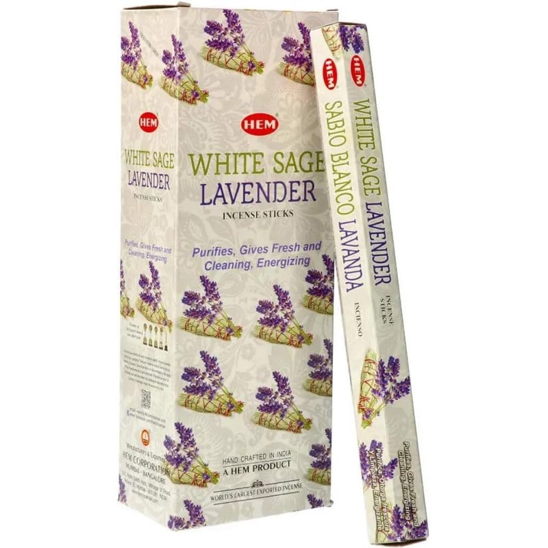 1X Hem White Sage Lavender Incense Sticks - Sabio Blanco