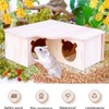 Zpeiran Wooden Hamster House,3 Chamber Hamster Hideout Cage Hamster Hide