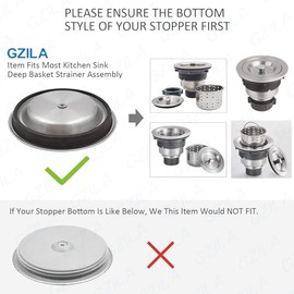GZILA - Tapón de repuesto para fregadero de cocina, tapa de sellado para desagües estándar de 3-1/2 pulgadas, acero inoxidable 304 con junta de goma, níquel cepillado