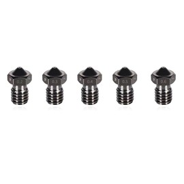 Hardened Steel Extruder Nozzle 0.2mm/0.3mm/0.4mm/0.5mm/0.6mm Compatible with 1.75MM V6 Hotend with High Temperature Resistance for 3D Printer- 5 PCS