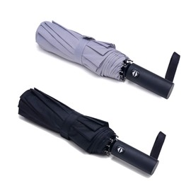 PFFY 2 Packs Travel Umbrella Windproof Auto Open & Close 8 RIBS Collapsible Folding Small Compact Backpack Car travel Essentials Purse Umbrellas for Rain Black+Gray