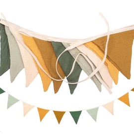 Bunting Children's Room Decoration, Baby Room Decoration Boy, Bunting Muslin Cotton Fabric Bunting, Baby Room Garland Fabric, House Bed Decoration Girls Boys Bunting Hanging for House Bed/Wall