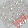 Flower Nail Art Stickers 5D Embossed Flower Nail Decals 3PCS