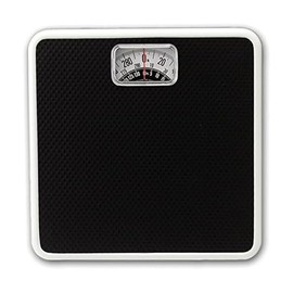 Taylor Analog Scales for Body Weight, Rotating Dial, 300 LB Capacity, Black Textured Mat with Durable Metal Platform, Easy to Clean, 10.0 x 10.0 Inches, Black