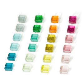 Refrigerator Magnets for Whiteboard Fridge Magnets Cute Decorative Magnets Office Glass Magnets Locker Chore Magnets Colored Glitter Magnets for Photo, Kitchen, Classroom (24pack)