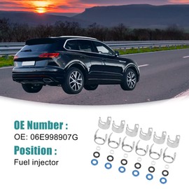 ACROPIX Fuel Injection Valve Seals Repair O Ring Kit Fit for A4 - Pack of 30 Silver Tone