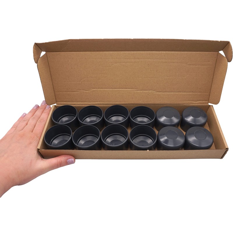 SKIR'CO Pack of 12 Fence Post Caps Round 45 mm