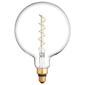 GE Vintage Style LED Light Bulb, 40 Watt, Clear Finish, Warm Candle Light, G63