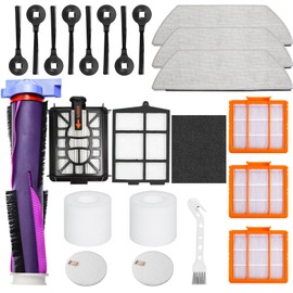 Replacement Parts for Shark Power Detect Pro AV2800ZE AV2820AE AV2820ZE RV2820AE RV2820ZE RV2820YE AV2810YS Robot Vacuum, Main Brush, Mop Pads, HEPA Foam Primary Filter, Side Brushes
