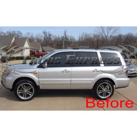 Trims Express-Made in USA 2003-2008 Honda Pilot 4Pc Chrome Flat Body Side Molding Trim Groove Insert 5/8"