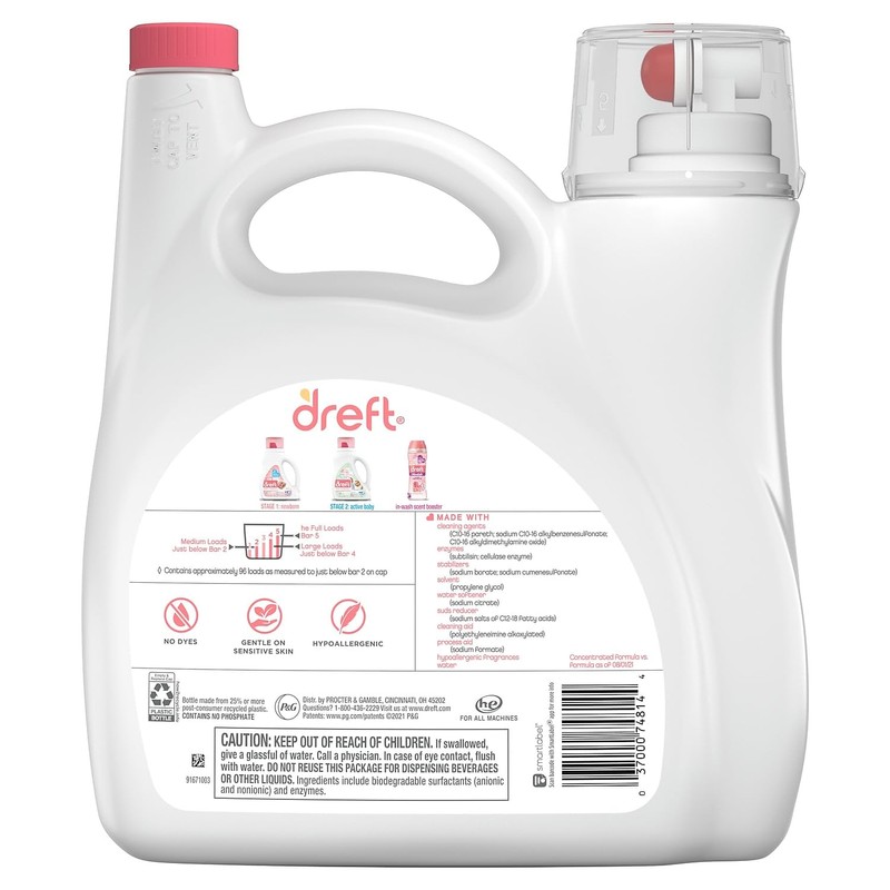 Dreft Stage 1: Newborn Liquid Laundry Detergent (HE), 150 oz,