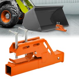 UTVJATV 2025 New Upgraded Orange Anti-Slip Clamp on Trailer Hitch Receiver, 2" Tractor Bucket Ball Mount Adapter for Kubota Tractor Bucket Deere Bobcat