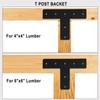T Post Bracket 2PCS, T Flat Mending Plate for Wood