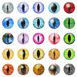 20PCS 30MM Glow in The Dark Dragon Eyes Animal Vertical Slit Pupil Eye Glass Cabochon for Sculptures Props Jewelry Crafts Making