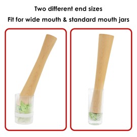 SHIDOW Sauerkraut Pounder Wood, Wooden Tamper Tool, Wood Fermenting Tamper for Vegetable Fermentation Jar for Sauerkraut Kimchi and Meat Tenderizing