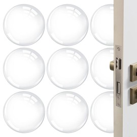 9 Pcs Wall Door Handle Stopper 1.57", Door Stopper Wall Protector, Sturdy Self Adhesive, Round Wall Shield Cushion, Guard Door Bumper, Soft and Transparent, Clear Wall Protector Silencer.