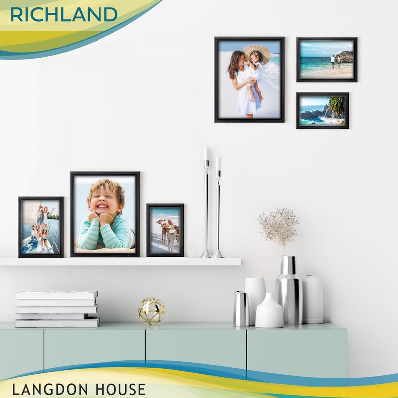 Langdon House 8x10 Picture Frames Set (Black, 6 Pack) Distinguished