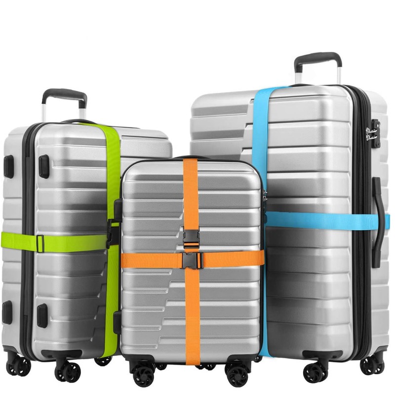 THJOPOKEEL 4Pack Multicolor Luggage Multicolor Straps Suitcase Belt Heavy Duty