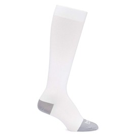 Motif Medical, Maternity Compression Socks, Postpartum Compression Clothing, Women's Knee High Socks, White/Grey - Medium