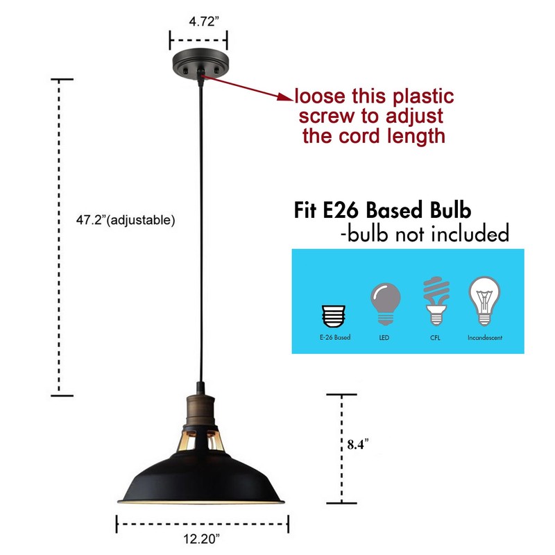 CLAXY Ecopower Industrial Barn Mini Metal Pendant Light 1 Light