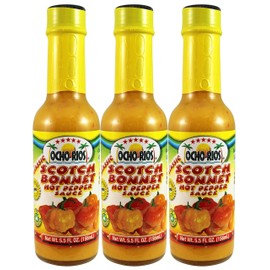 Scotch Bonnet Hot Pepper Sauce (Pack of 3), 5.5 oz Jar - Ocho Rios