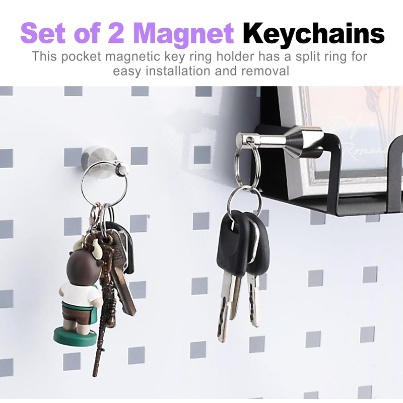 ZeriLion 2 Pack Magnetic Keychain Quick Release Strong Neodymium Magnet