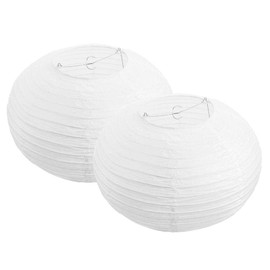 SEWACC Pack of 2 White Oval Paper Lanterns Hanging Paper Lanterns Lampshade Chinese Japanese Pendant Lampshade