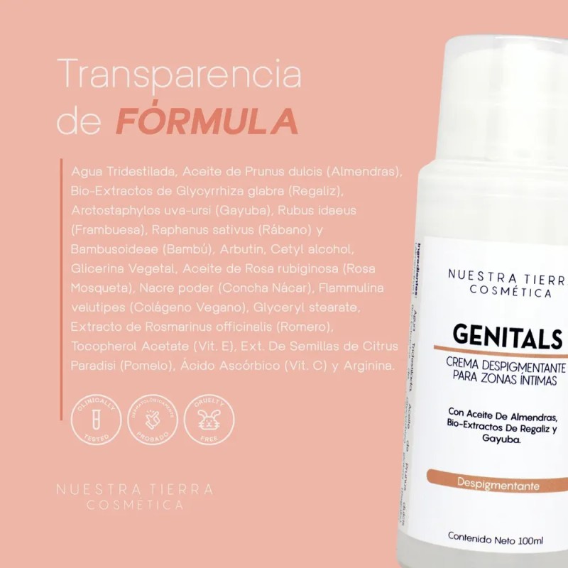 Crema Despigmentante Para Zonas Intimas Con Arbutina 100ml Todo Tipo