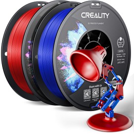 CREALITY PETG Filament 1.75mm 3D Printer Filament, 2kg (4.4lb) Neatly Wound Spool, Dimensional Accuracy ±0.03mm, 2024 Latest Batch, Fit for Most FDM 3D Printers, Red+Blue