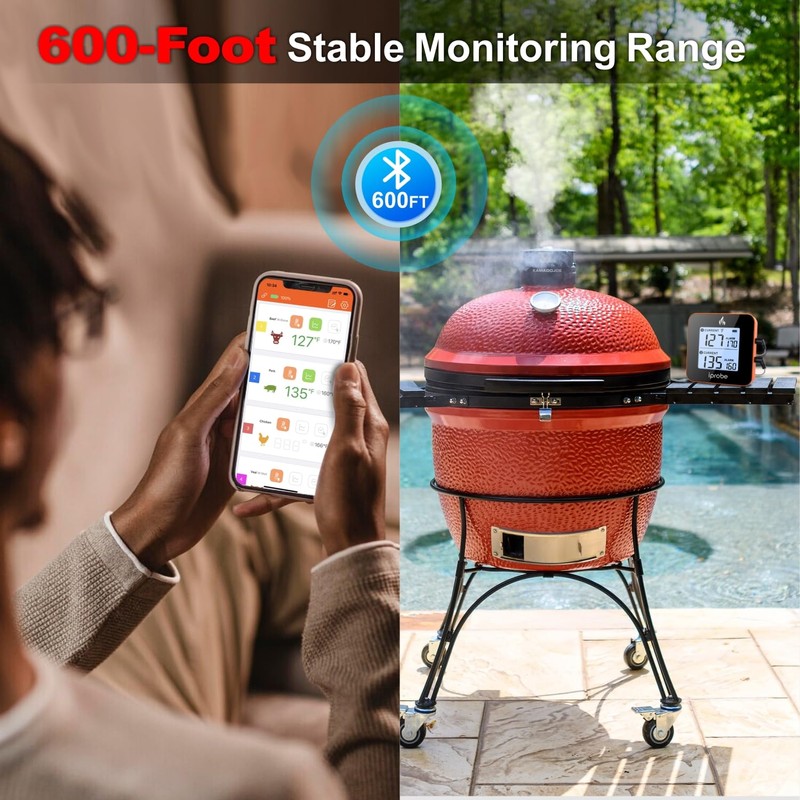 iProbe 600 ft Range Digital Wireless Meat Thermometer with 2