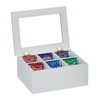 Relaxdays Tea Box, 6 Compartments, Bamboo, H x D: 9