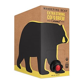 Wandering Bear Extra Strong Organic Cold Brew Coffee On Tap, Caramel, 96 fl oz - Smooth, Unsweetened, Shelf-Stable, and Ready to Drink Cold Brew