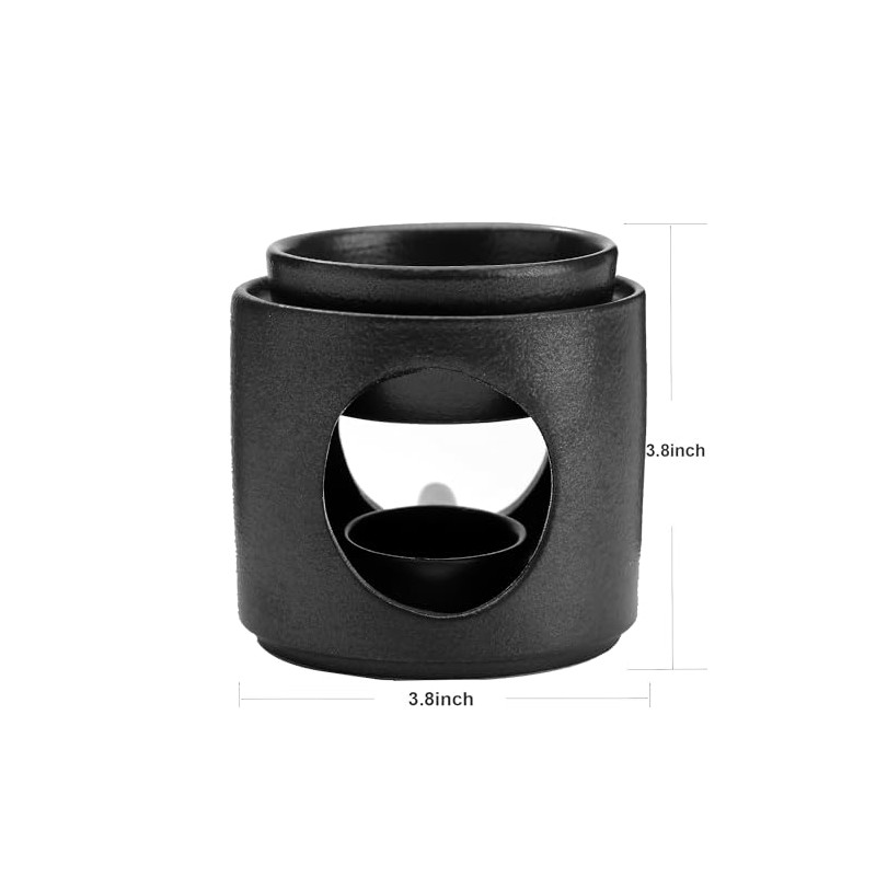 Yeerockal Ceramic Diffuser Black Oil Burner Wax Melt Burners with