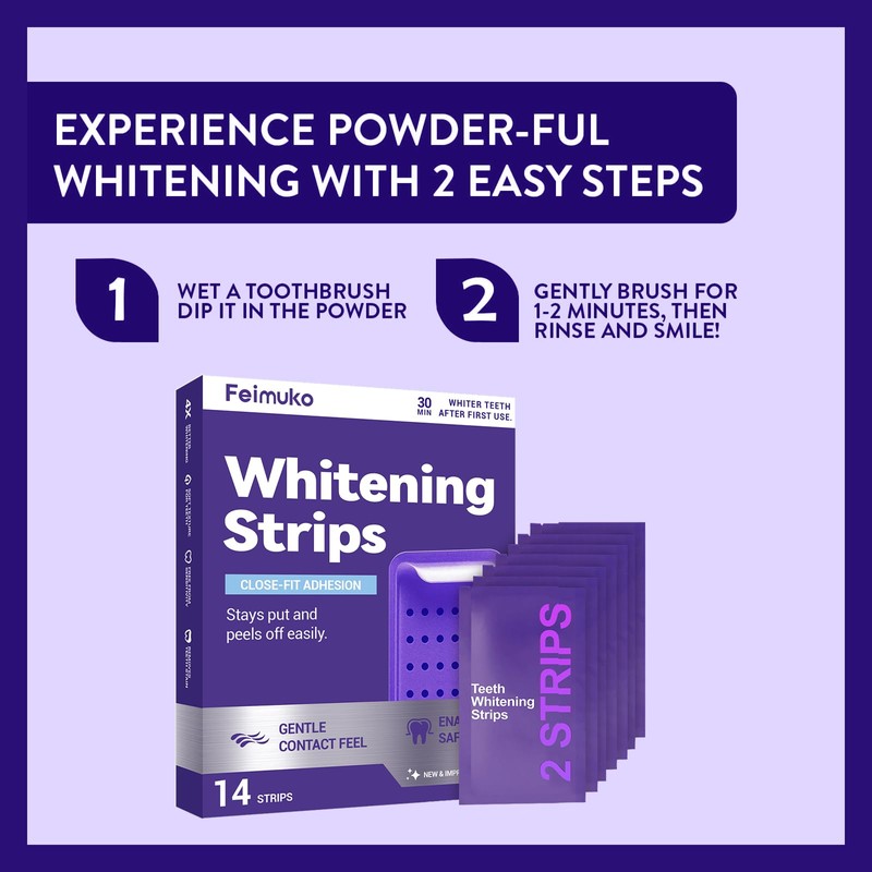 Gentle Daily Purple Teeth Whitening Strips – Enamel-Friendly, No Peroxide