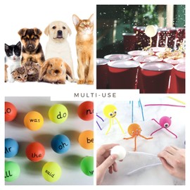 WHEELIO Ping Pong Balls Table Tennis Ball Multi-color Ideal for Craft Party School Learning Activities, Family Games, Kids, Cats