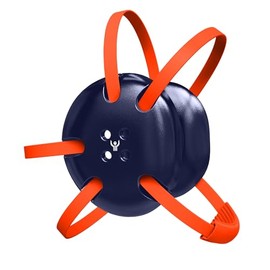 Great Call Athletics | Wrestling Classic Headgear | Earguard Adult Grappling Head Gear | Adjustable Ear Guards Orange Straps (Navy w/ Orange Straps)