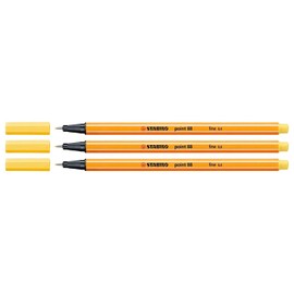 STABILO 3 x 1 Felt Tip Pen Fine Tip 88 Yellow