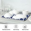 Navy Blue Trellis Lattice Dish Drying Mat for Kitchen Counter