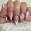 Almond False Nails - French Tip Natural Nude Style -