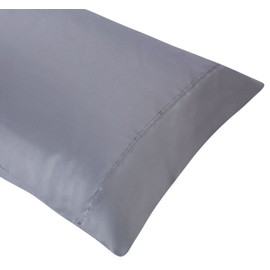 Pillowcases Set of 2 Gray Envelope Closure End Easy Fit Super Soft and Breathable Machine Washable Queen